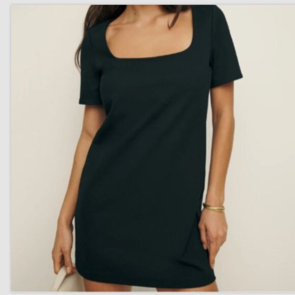 Reformation Carol Knit Mini Dress Square Neck Short Sleeve - Picture 1 of 7